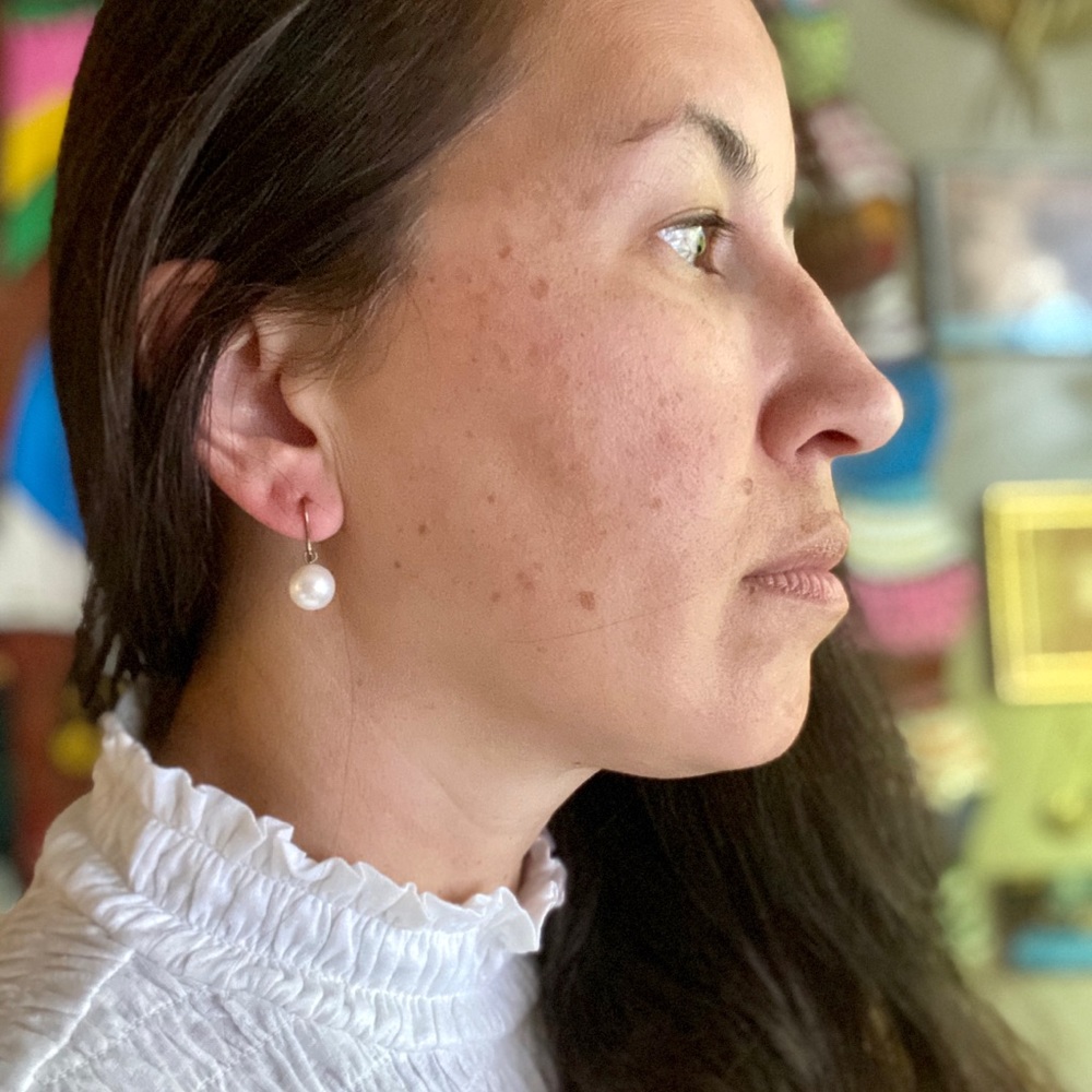 Freshwater pearl droplet earrings